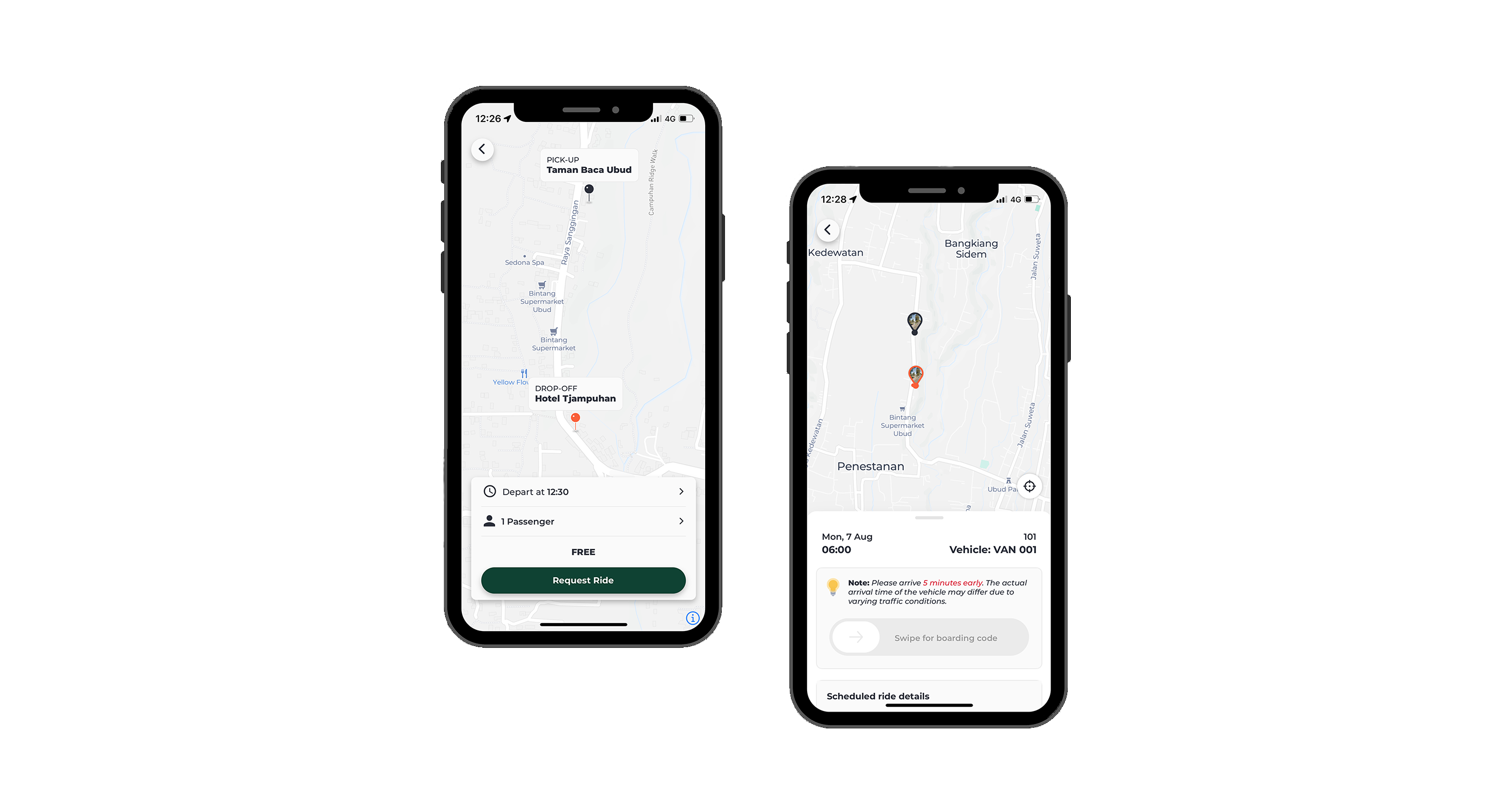 図1 トライアルで使用される乗客用アプリケーション