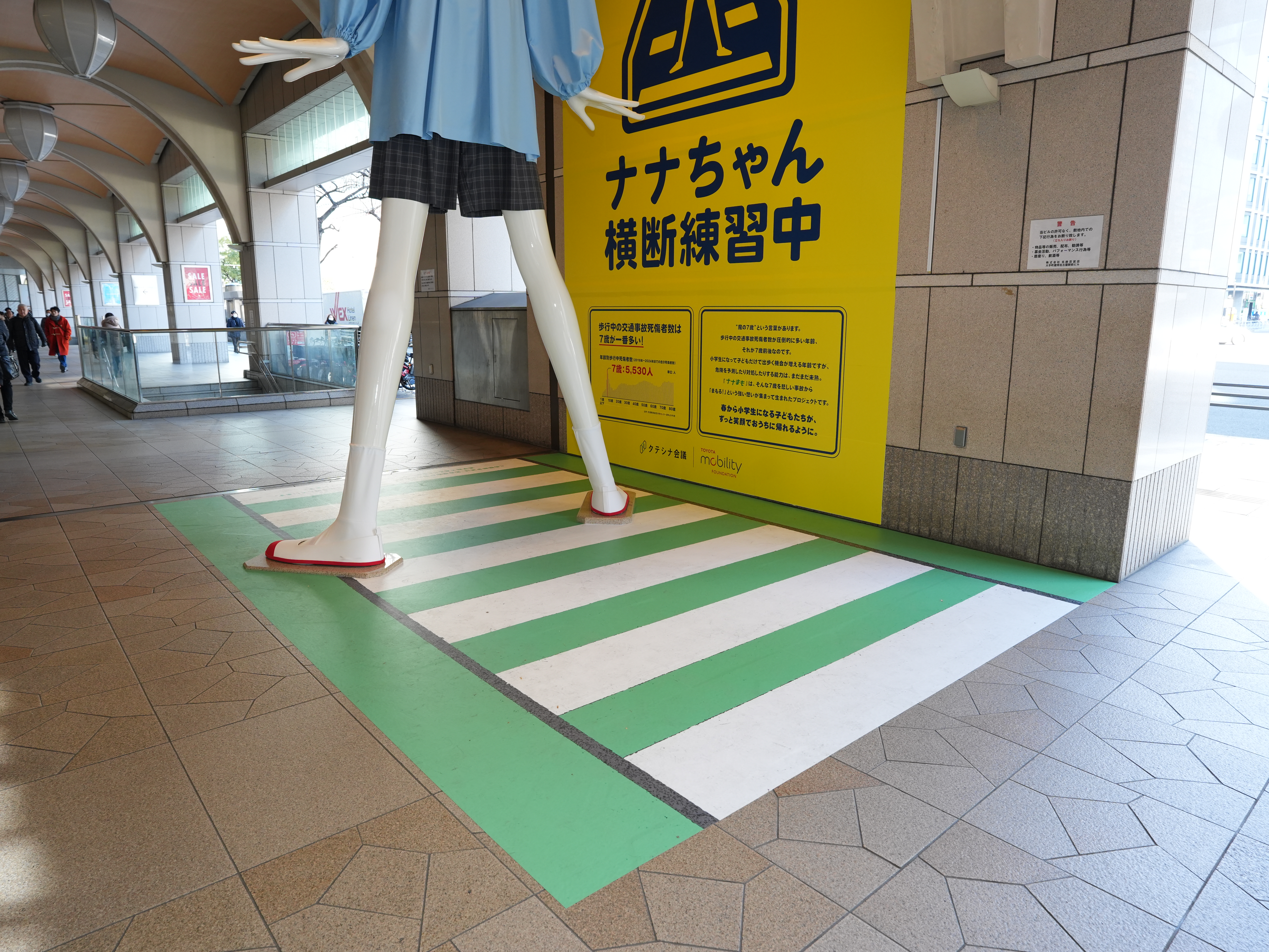 横断歩道を渡るナナちゃん