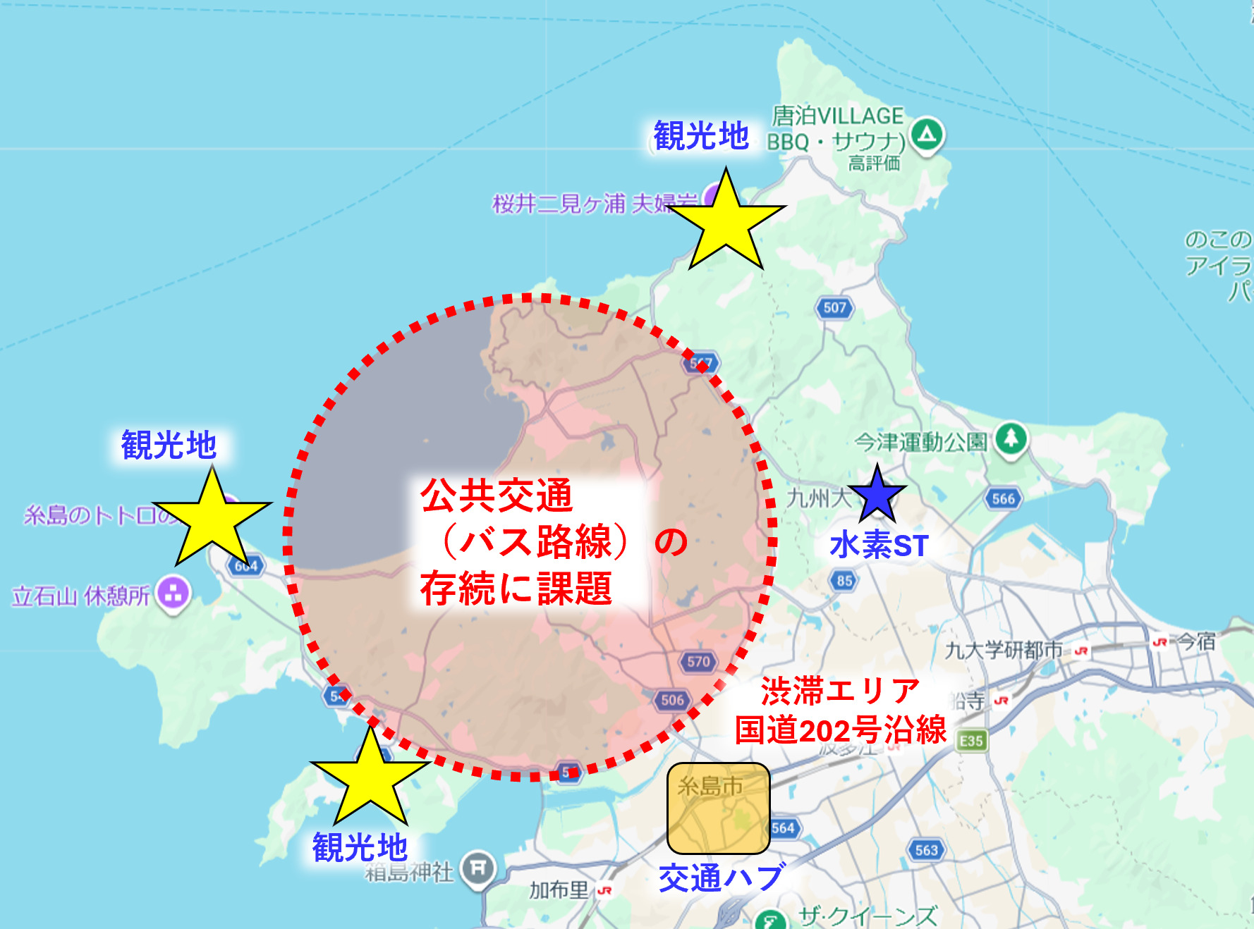 糸島半島エリアの地図